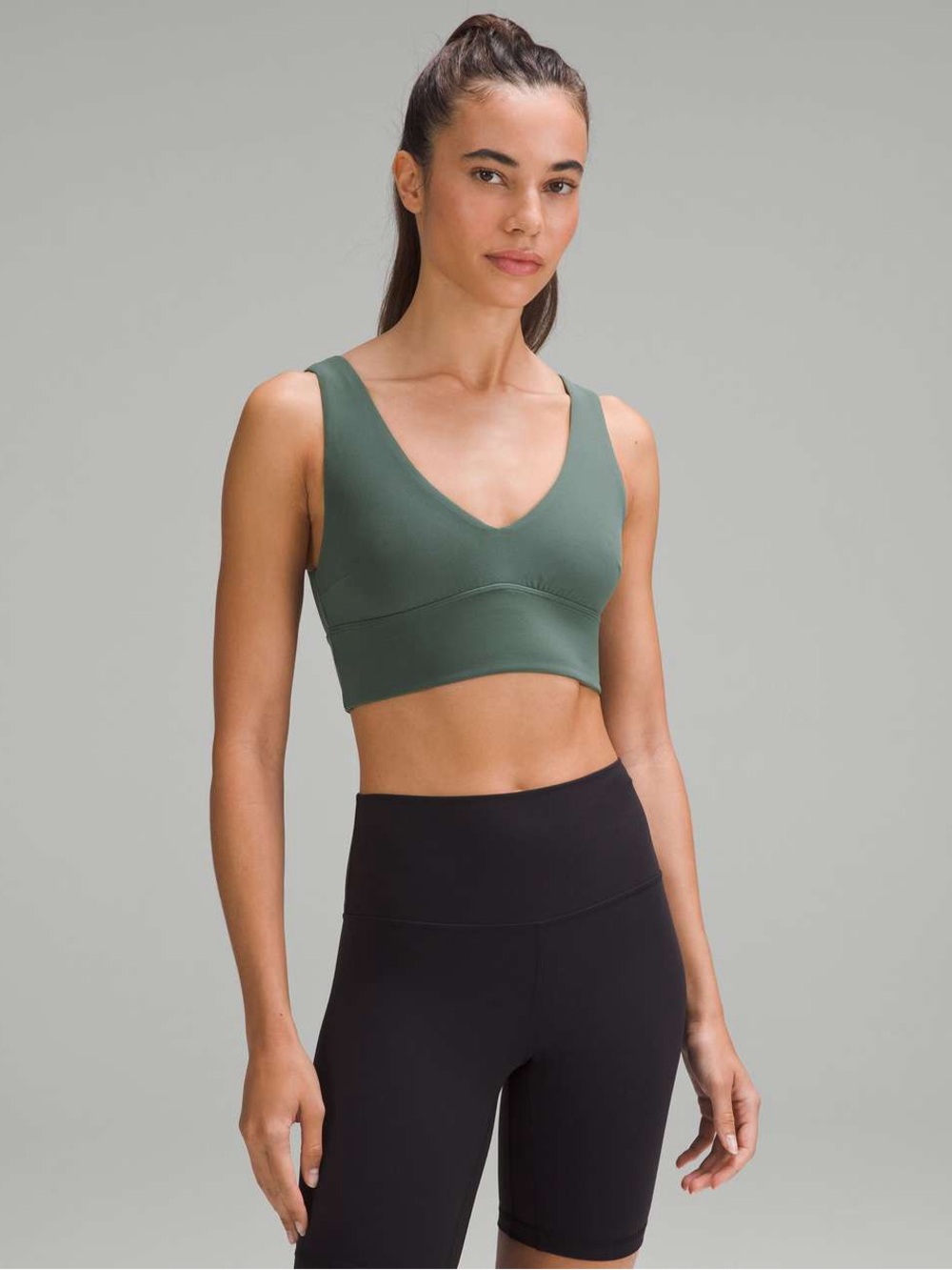 Lululemon Align V-Neck Bra C/D Cup – Dark Forest – Size 8